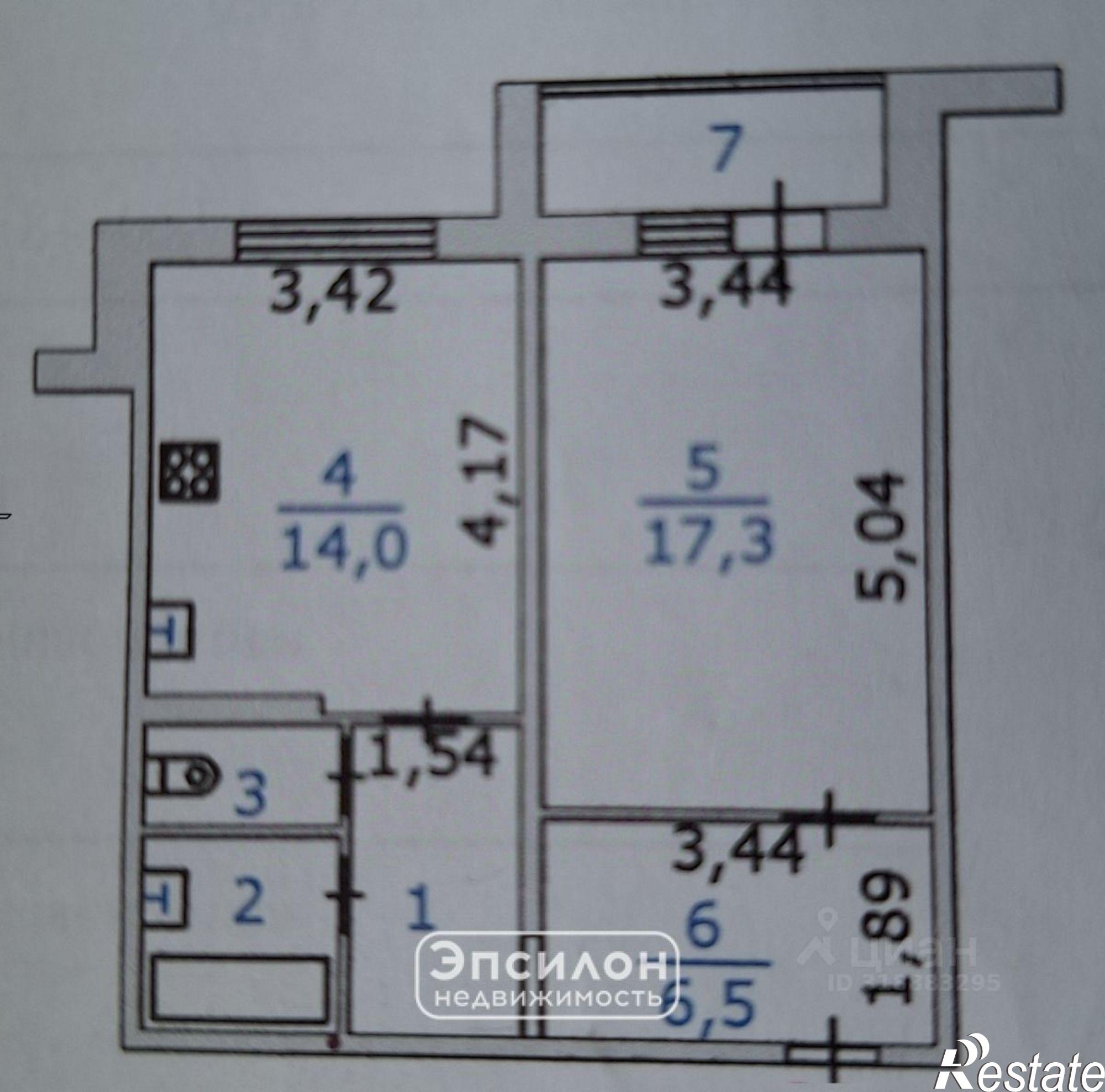 Купить квартиру за 5 800 000 рублей на улица 50 лет Октября, 96