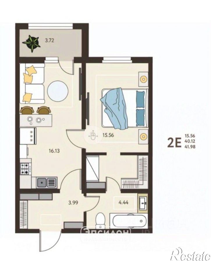 1-комн квартира Надежды Плевицкой пр-кт, 11А,  д. 11А