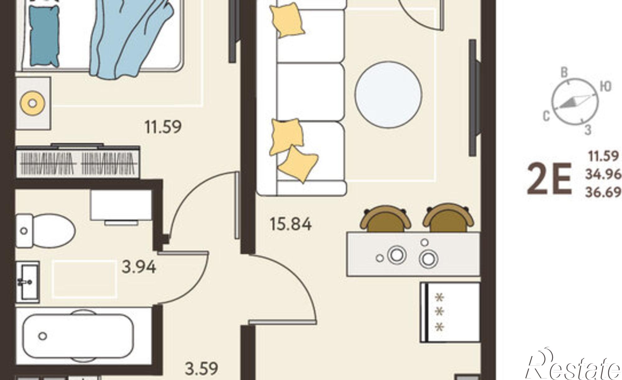 Купить квартиру за 6 072 200 рублей на улица Энгельса, 115