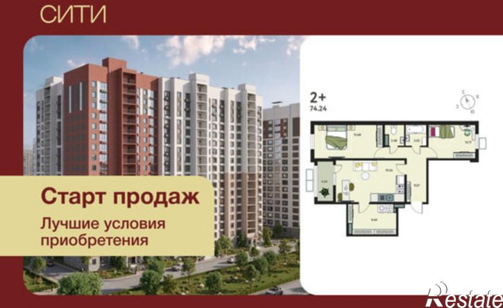 2-комн квартира в новом доме Заводская улица, 25,  д. 25