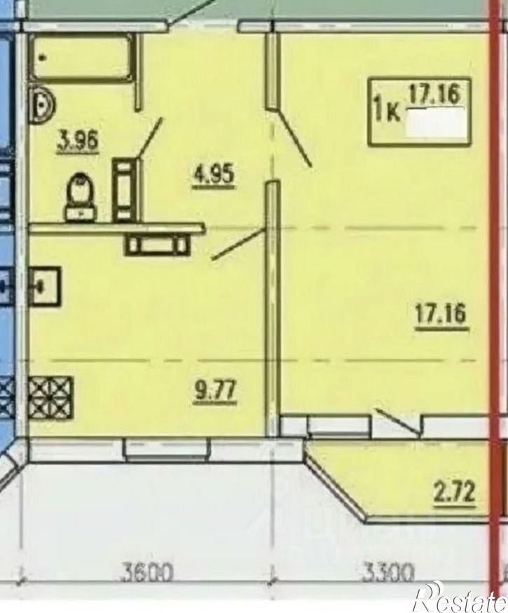 1-комн квартира улица Евгения Клевцова, 16,  д. 16