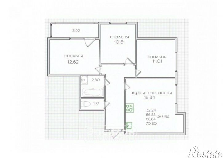 3-комн квартира ул Театральная, 18,  д. 18