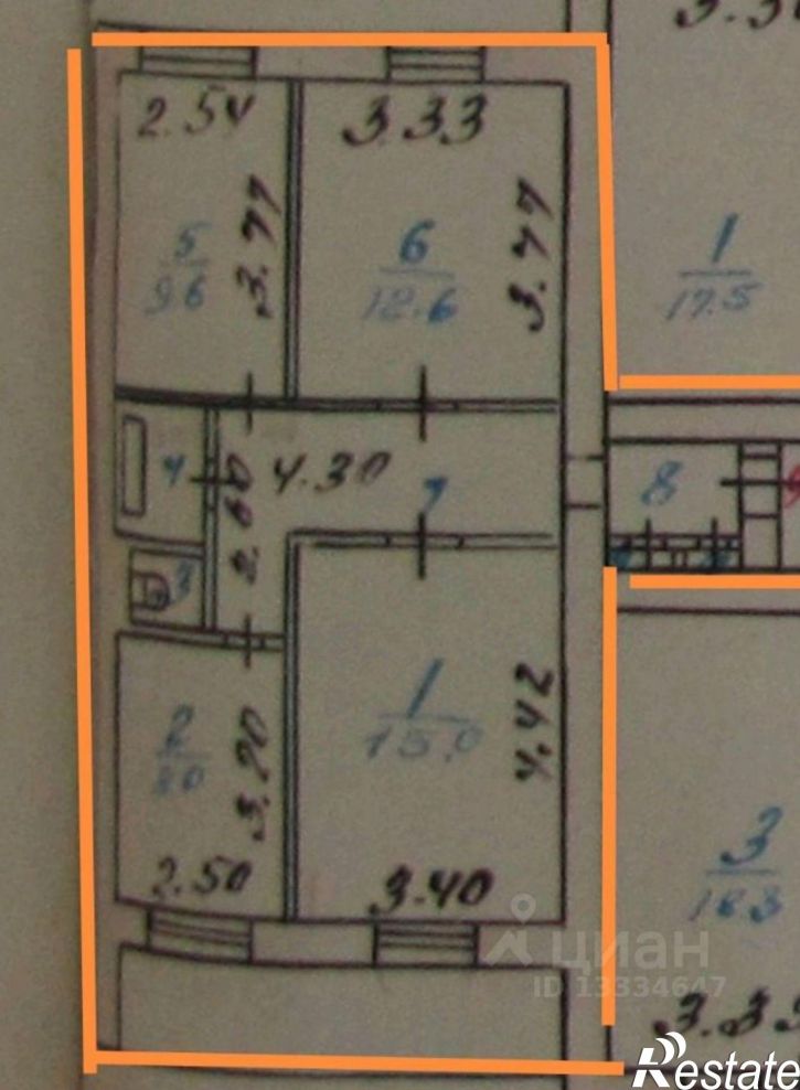 3-комн квартира ул Кати Зеленко, 6Г,  д. 6Г