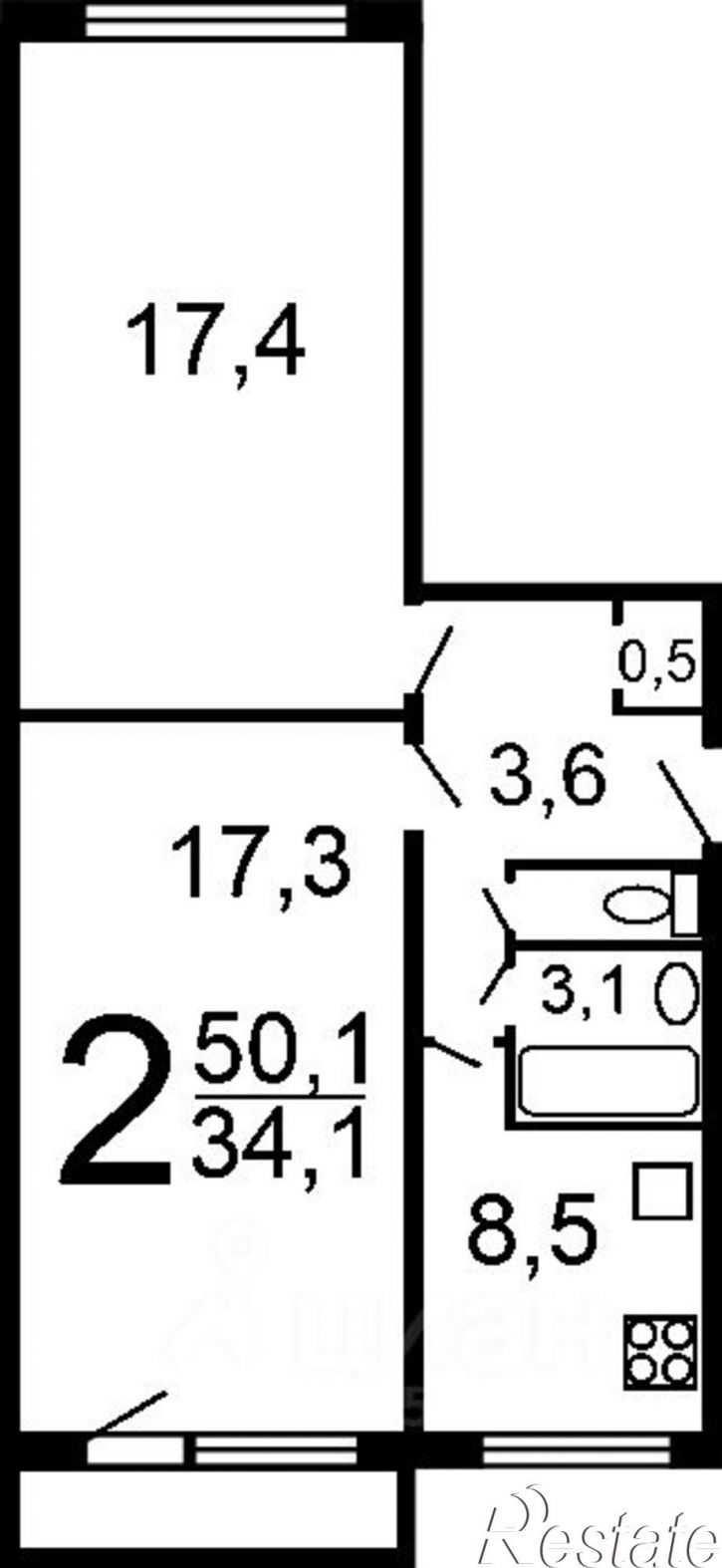 2-комн квартира Элеваторный пр-д, 3,  д. 3