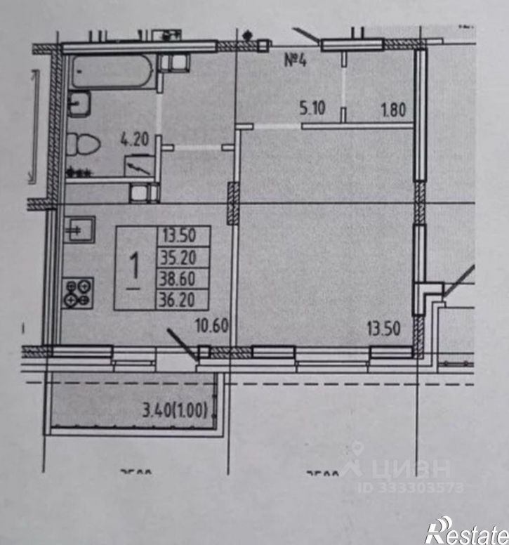 1-комн квартира в новом доме пр-д Сергеева, 12А,  д. 12А