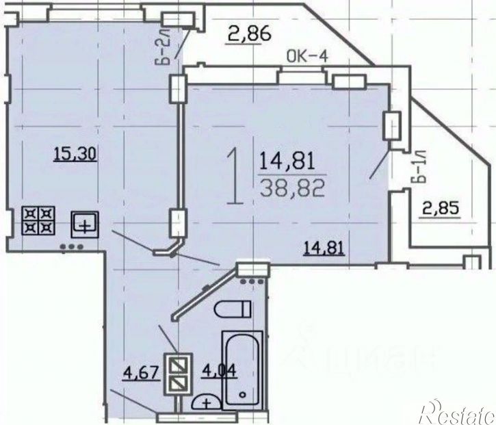 1-комн квартира пр-кт Вячеслава Клыкова, 9В,  д. 9В